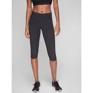 Athleta Women's Black Mesh Trim Capri Leggings Size S